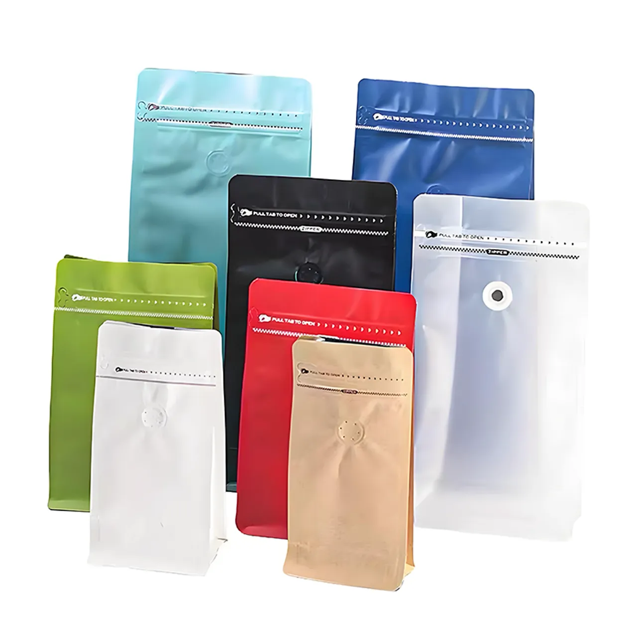 Eight-side seal coffee bag dimensions diagram